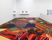 Cayetano Ferrer, Remnant Recomposition, 2014. Casino carpet fragments and seam tape. Installation view, Swiss Institute, 2014
