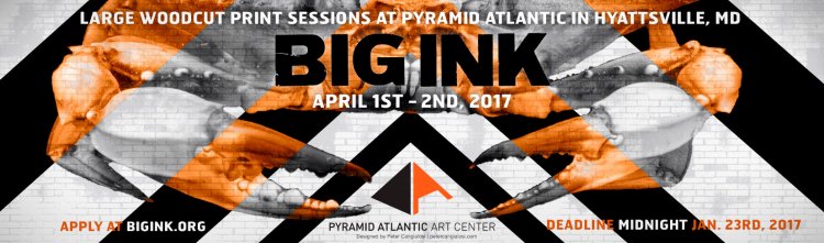 Large woodcut print sessions at Pyramid Atlantic Arts Center